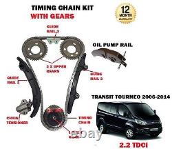 For Ford Transit Tourneo 2.2 Tdci 2006- New Timing Cam Chain Kit + Gears Set
